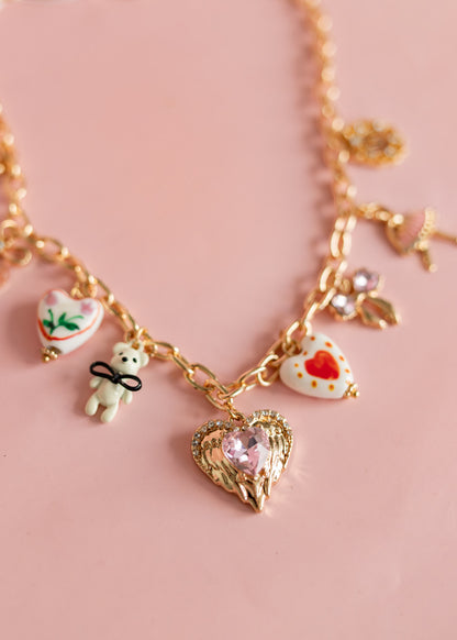 Gold Multi Charm Necklace