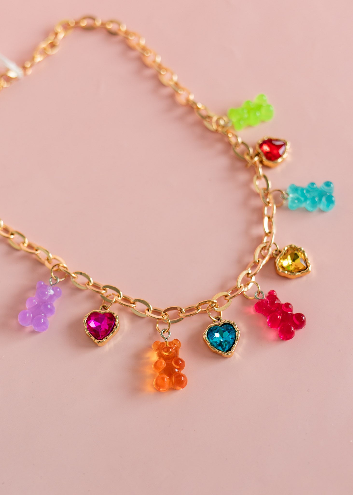 Gold Gummy Bear Charm Necklace