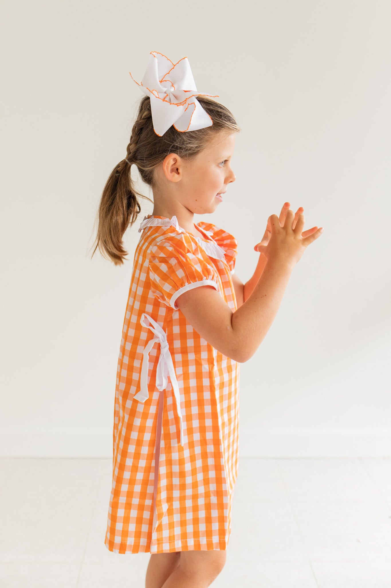 Orange & White Dress