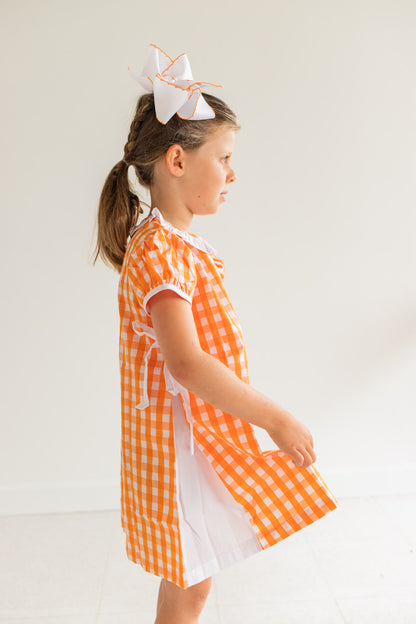 Orange & White Dress
