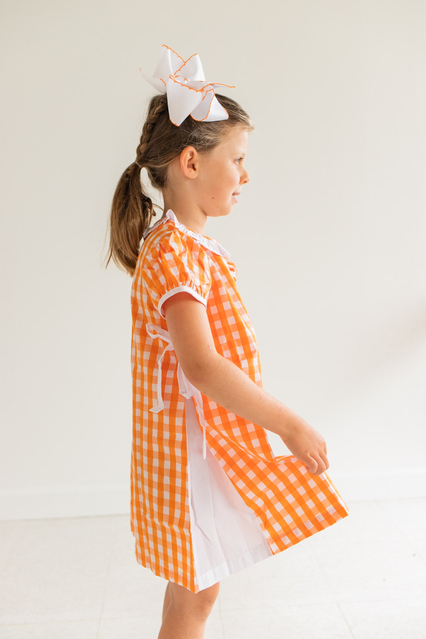 Orange & White Dress