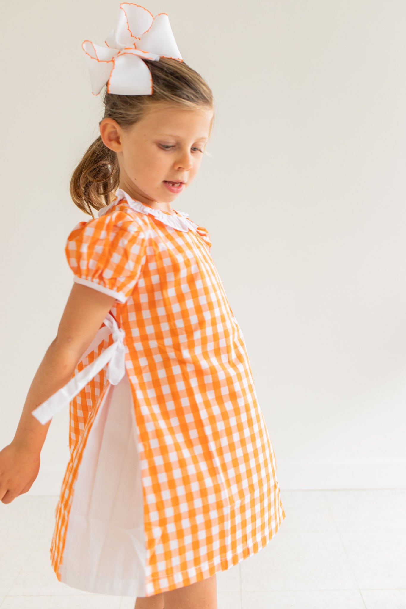 Orange & White Dress