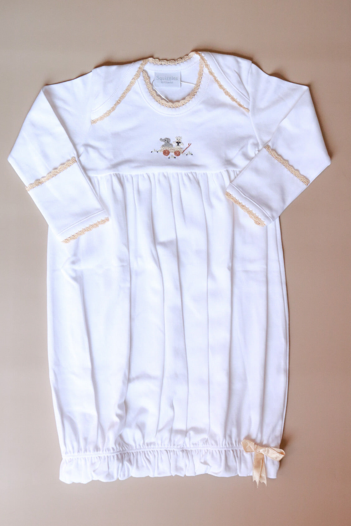 Bridges Wagon Embroidered Gown | Oat