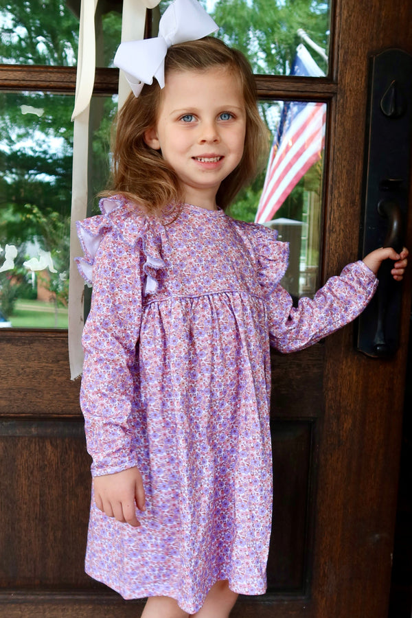 Purple Floral Knit Dress