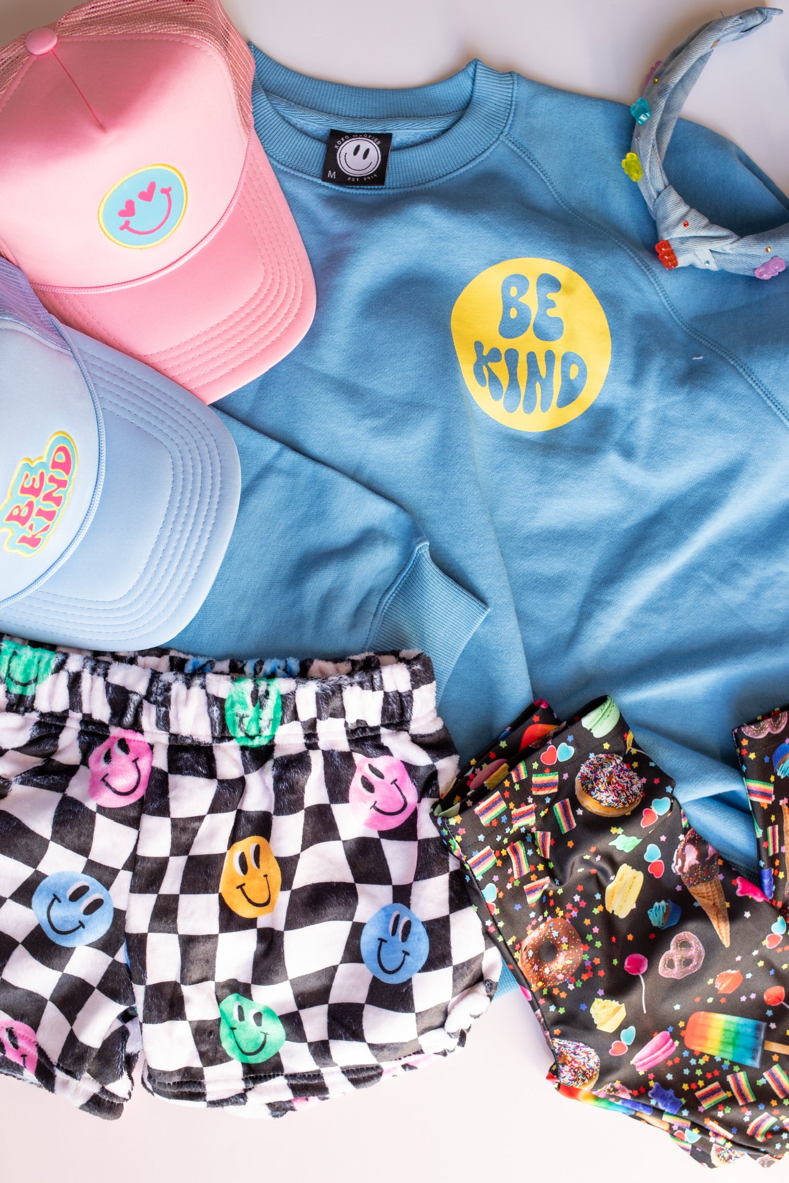 Blue Smiley Be Kind Sweatshirt, Adult