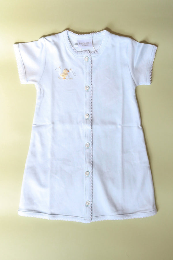 Duckling & Bees Short Sleeve Day Gown | Light Blue
