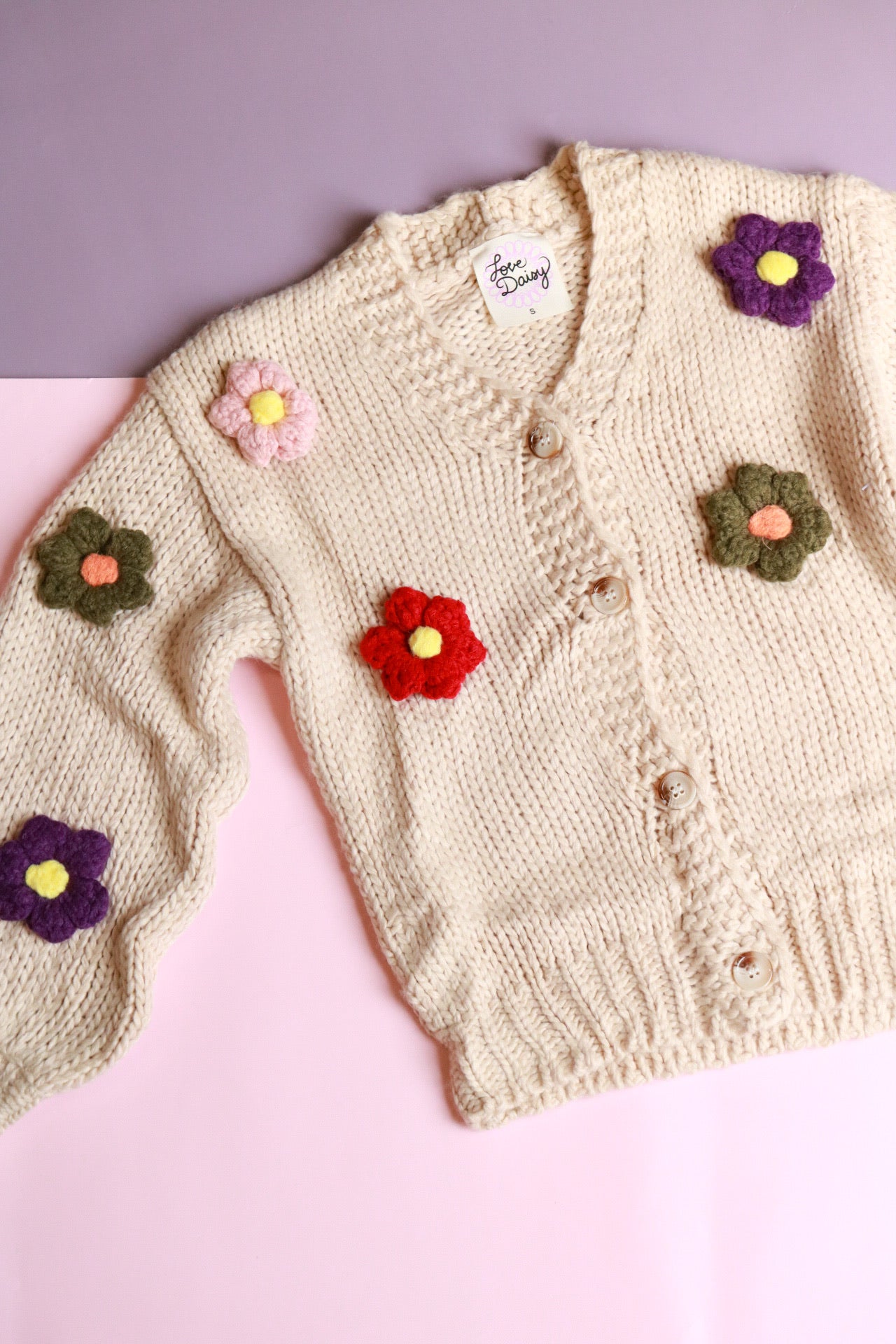 Crochet hot sale flower cardigan