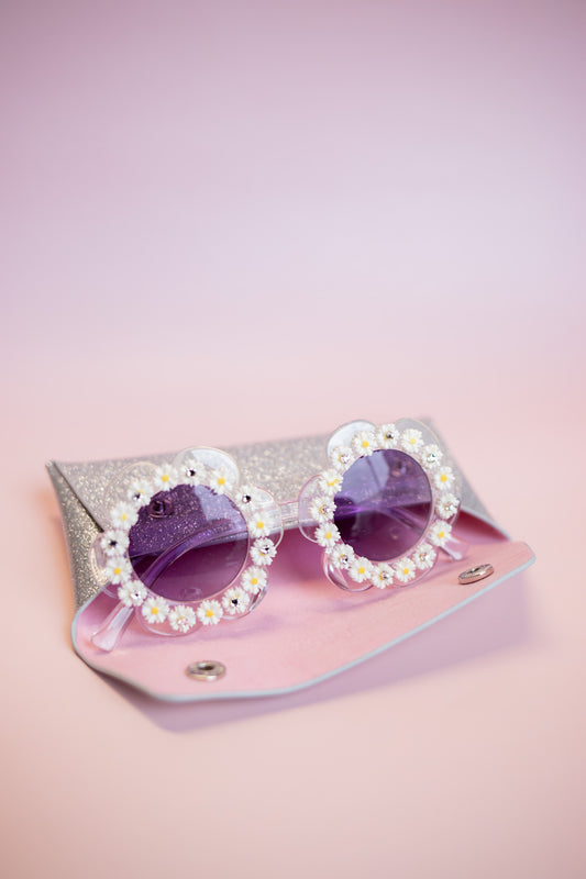 Daisy Trim Translucent Sunglasses | White