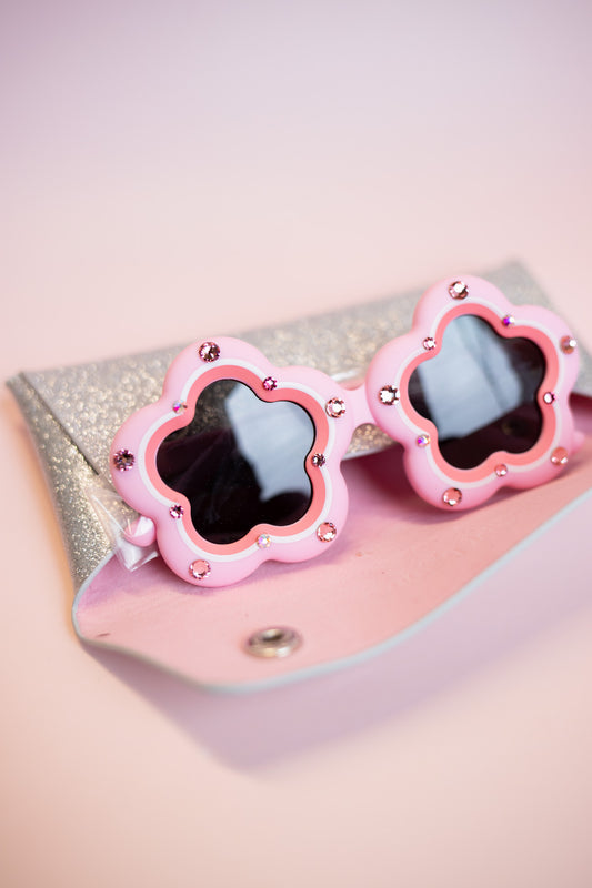 Flower Rhinestone Toddler Sunglasses | Pink
