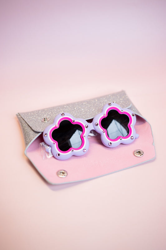 Flower Rhinestone Toddler Sunglasses | Purple