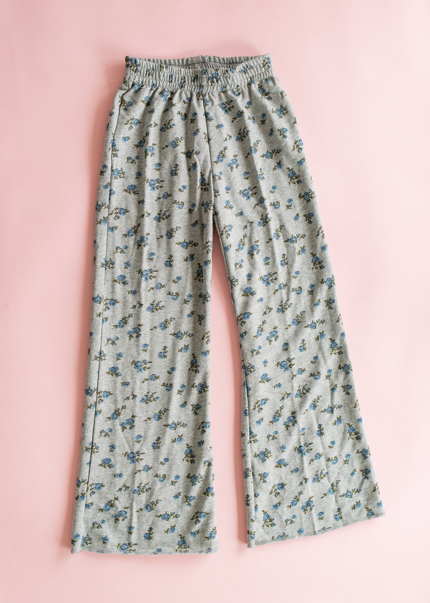 Wide Leg Sweatpant | Blue Floral