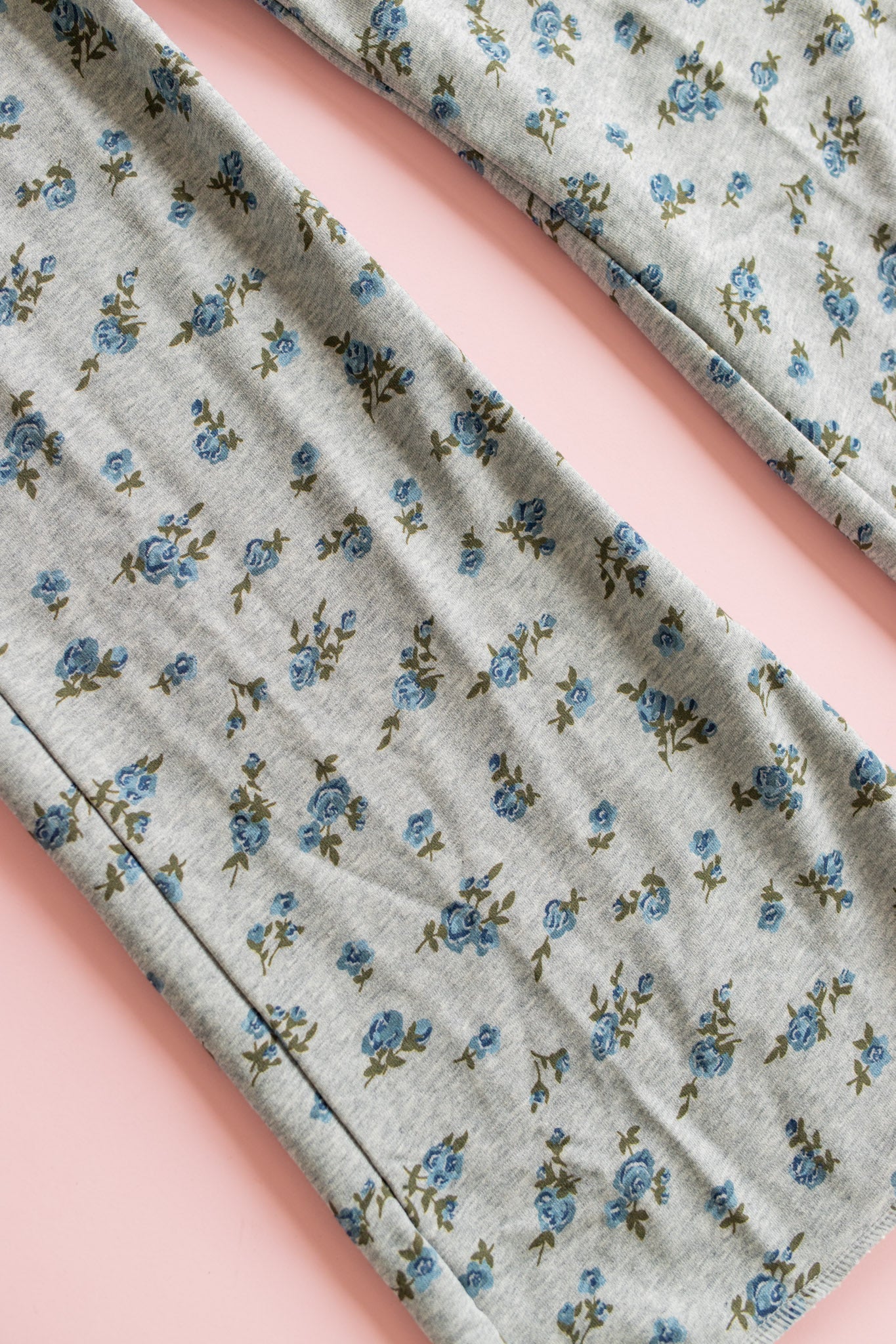 Wide Leg Sweatpant | Blue Floral