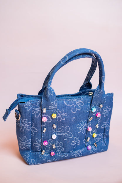 Denim Charm Mini Tote | Daisy