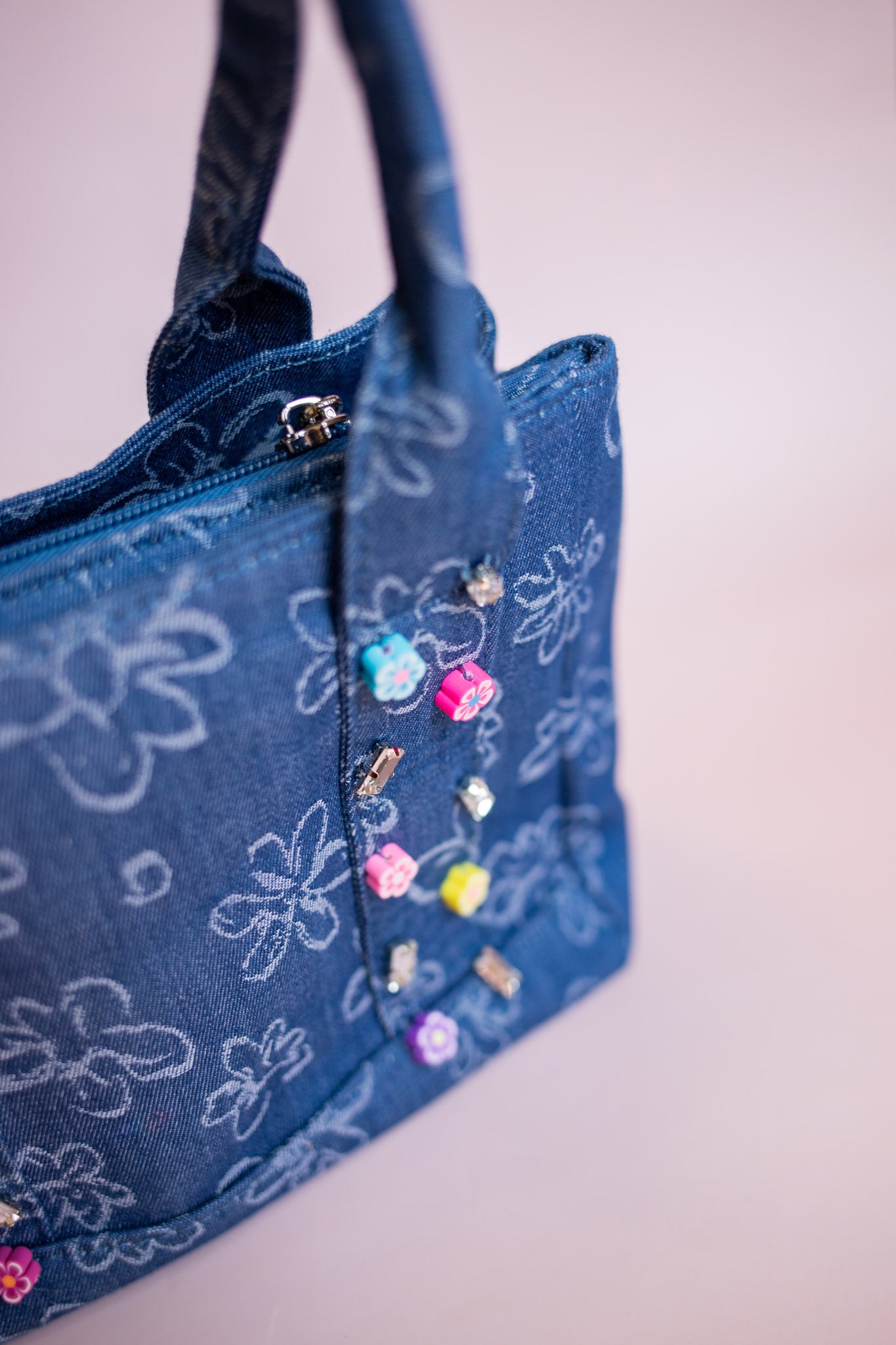 Denim Charm Mini Tote | Daisy
