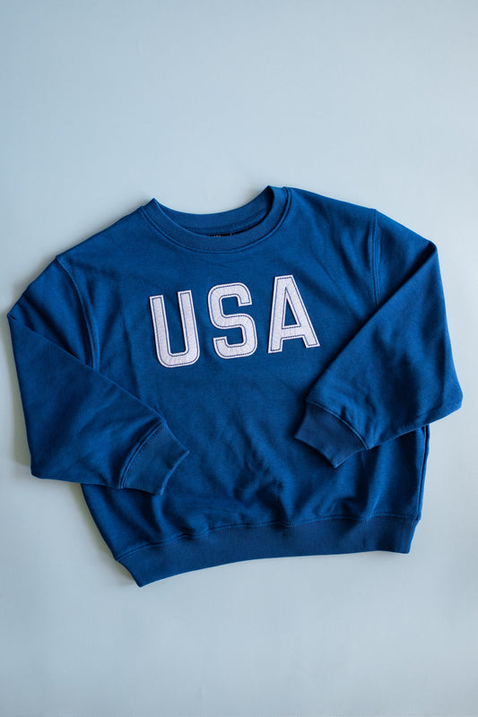 XOXO By Magpies Felt Applique USA Sweatshirt | Youth