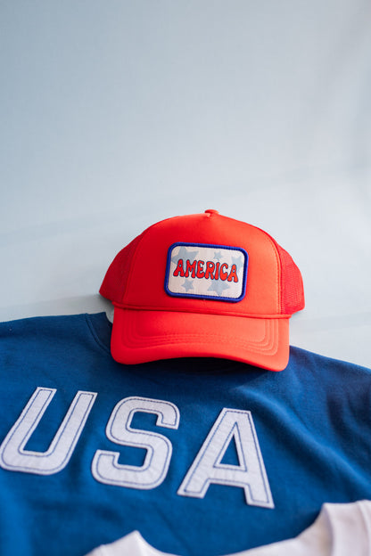 XOXO By Magpies Felt Applique USA Sweatshirt | Youth