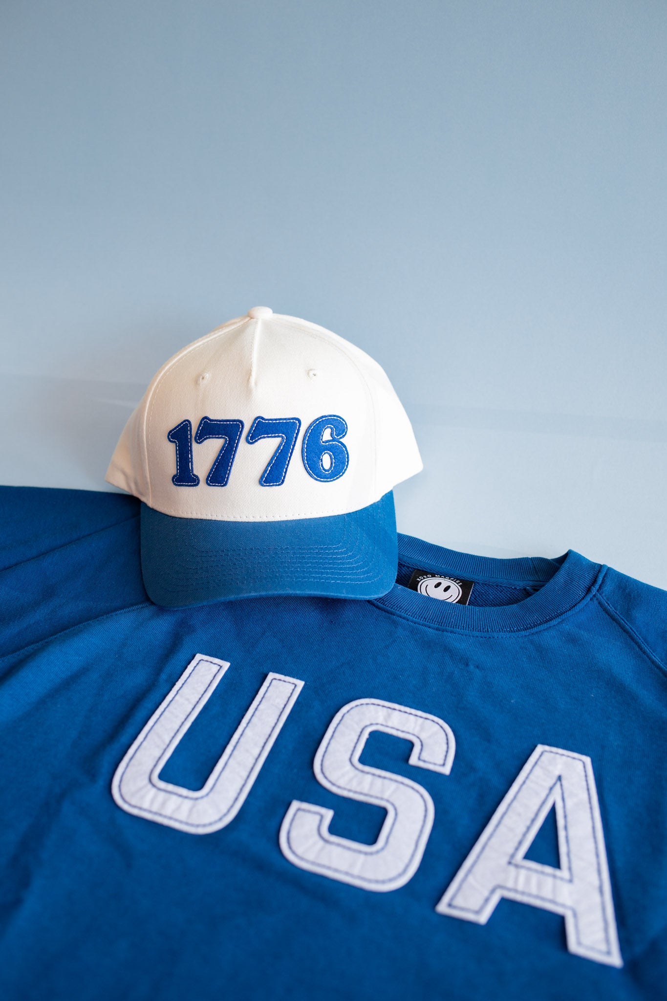 XOXO By Magpies Felt Applique USA Sweatshirt | Adult