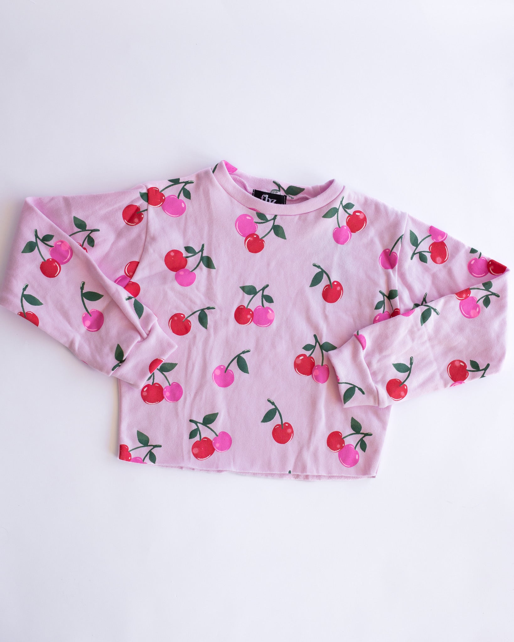 Cherry Print Sweatshirt | Pink