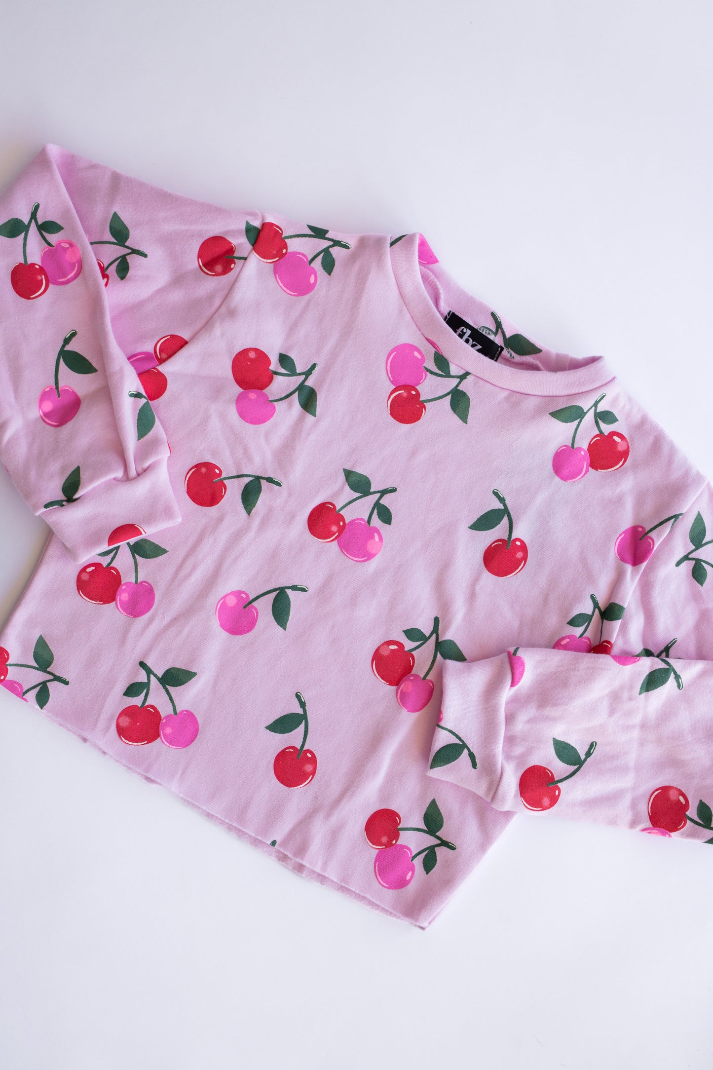 Cherry Print Sweatshirt | Pink