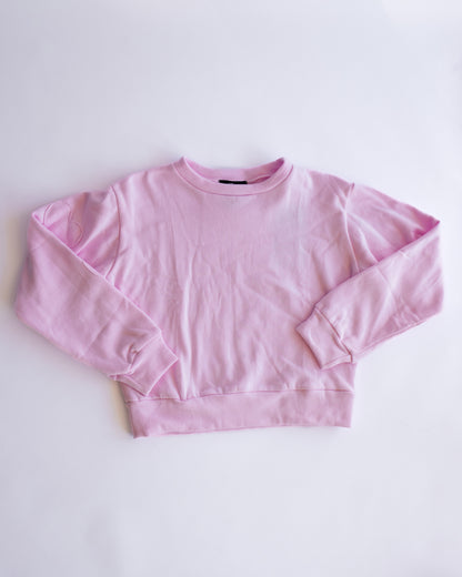 Heart Patch Sleeve Sweatshirt | Light Pink