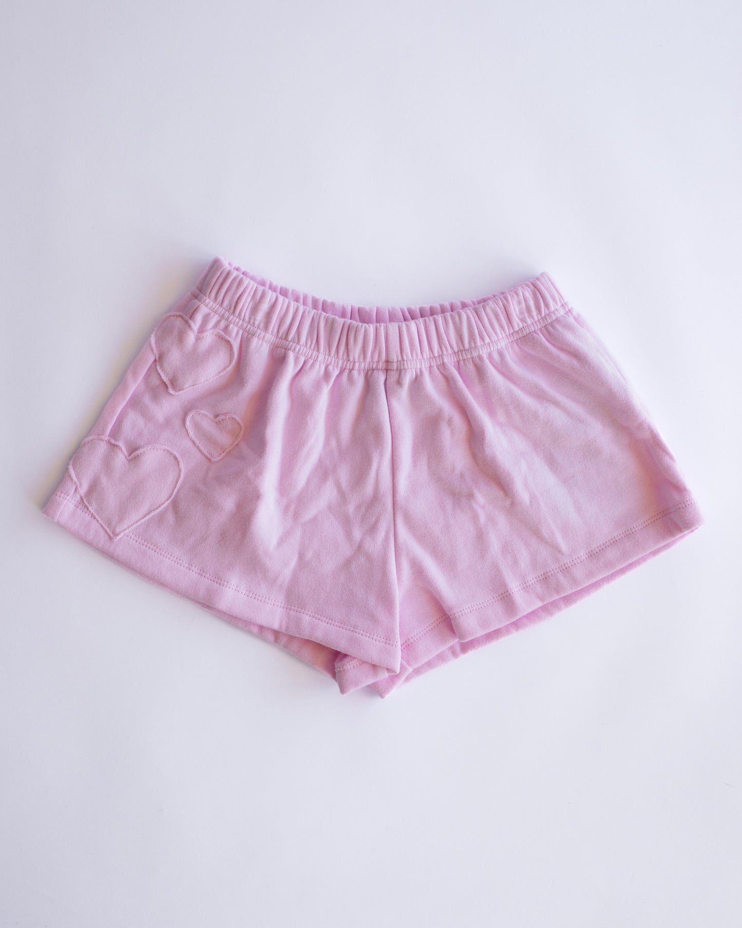 Heart Patch Sweatshort | Light Pink