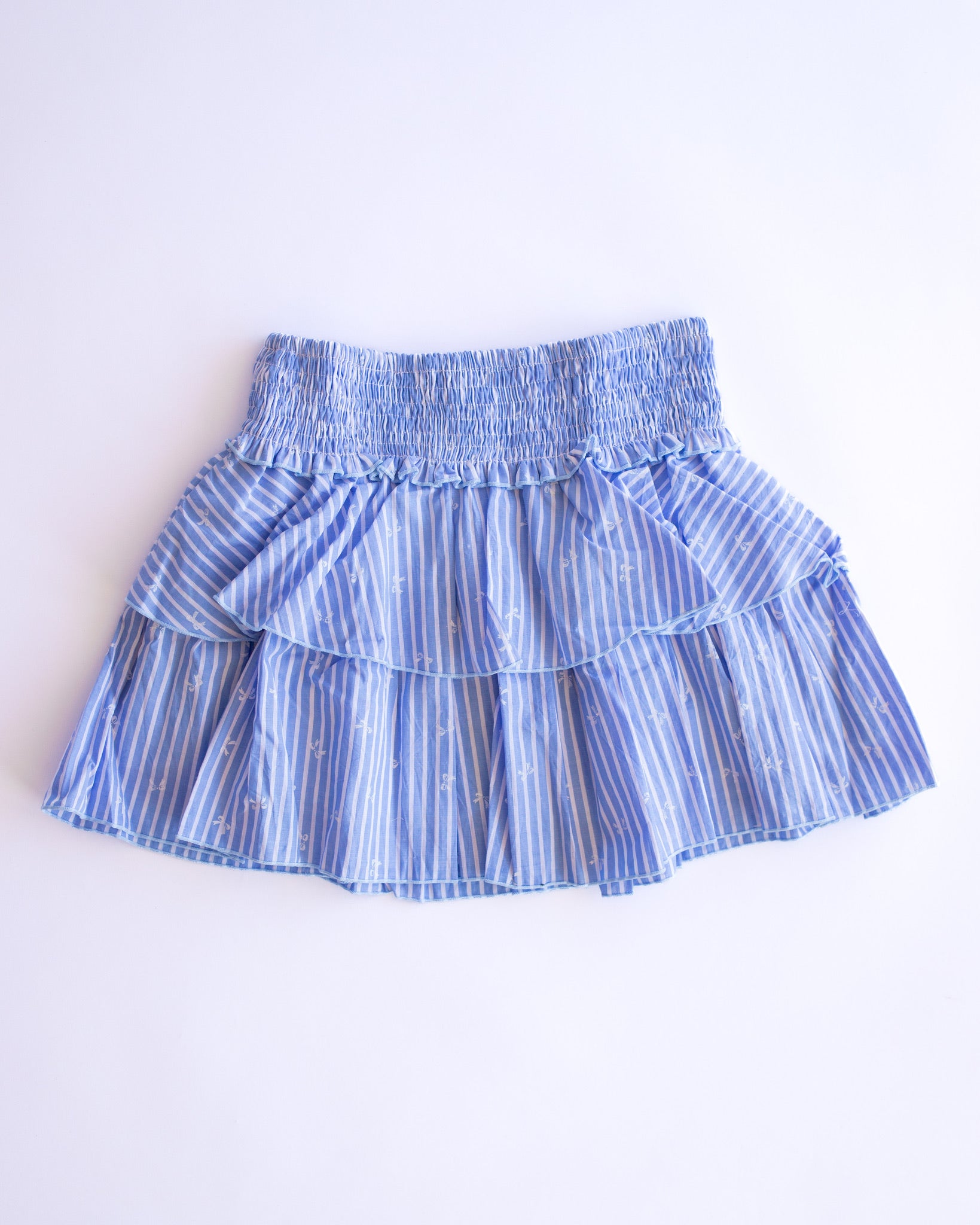 Bow Stripe Ruffle Short | Blue