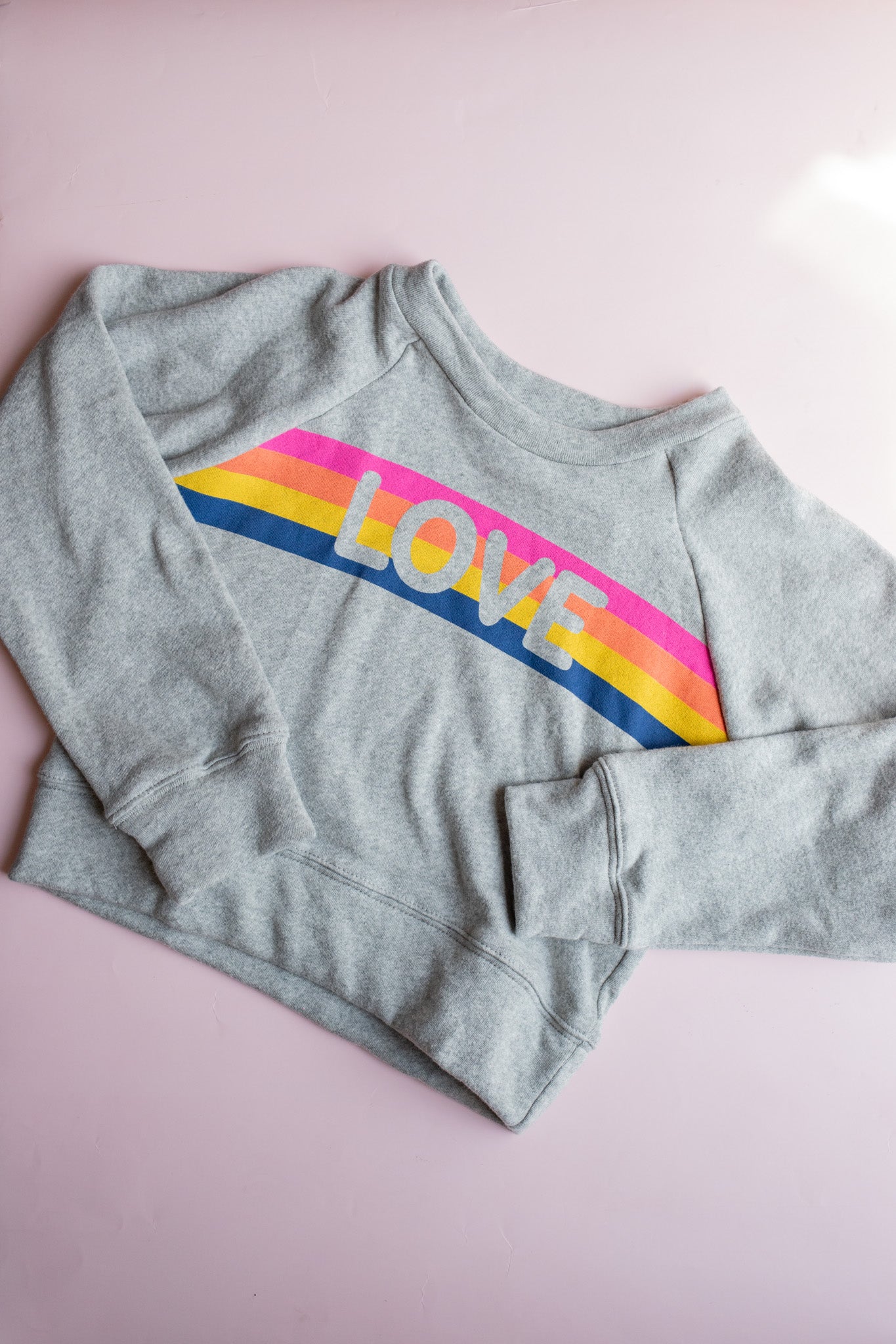 Love Stripe Sweatshirt | Misty Grey