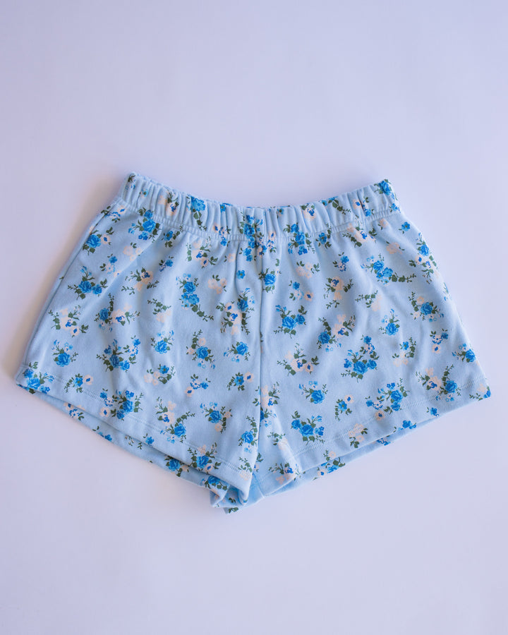 Floral Print Sweatshort | Aqua