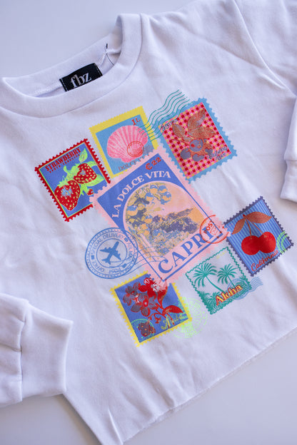 Destination Stamp Sweatshirt | White