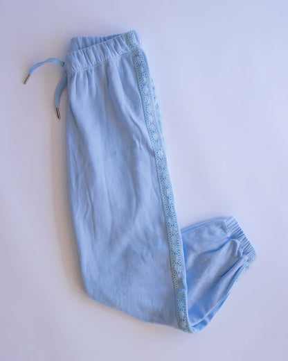 Crochet Detail Sweatpant | Aqua