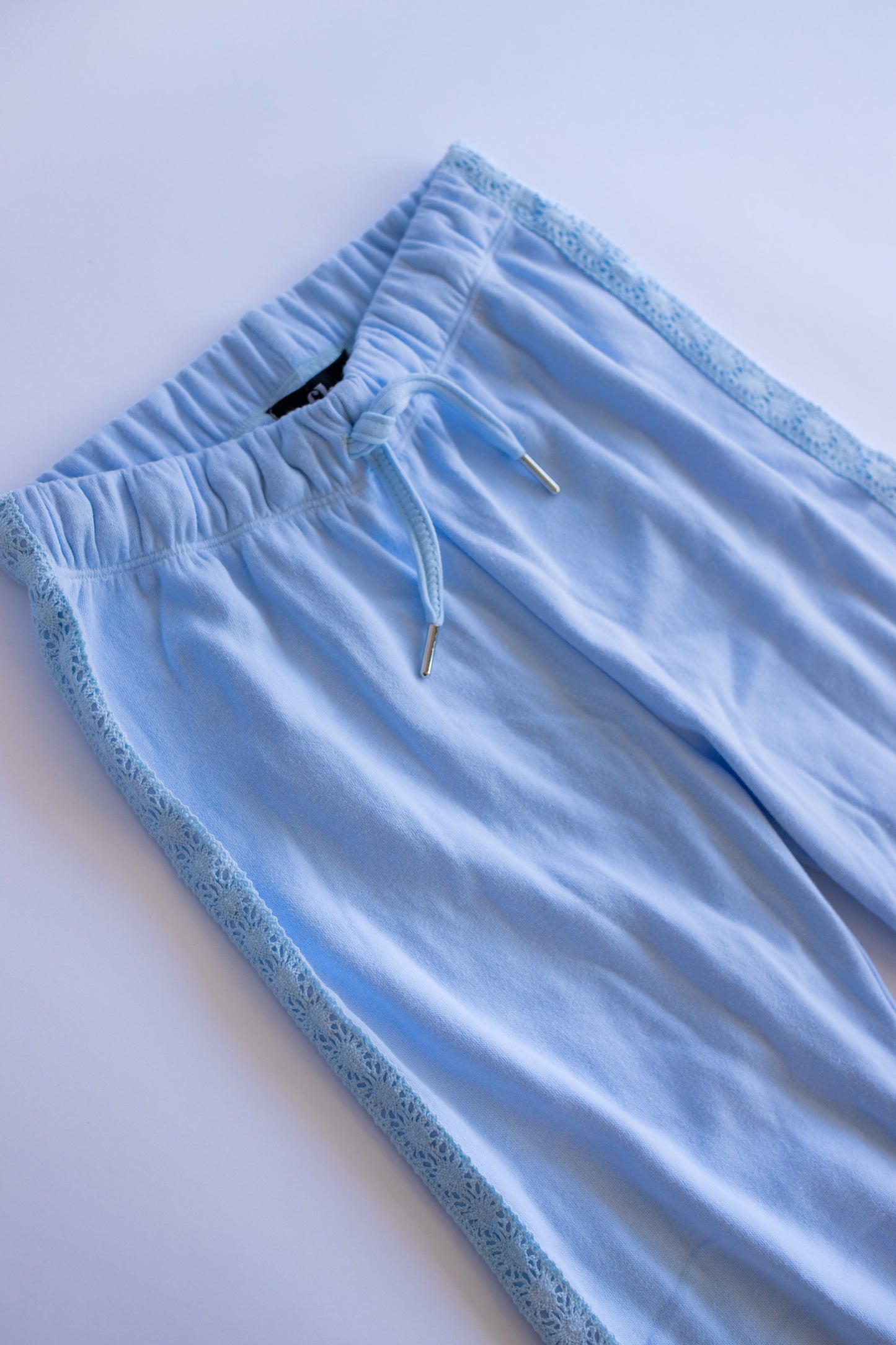 Crochet Detail Sweatpant | Aqua