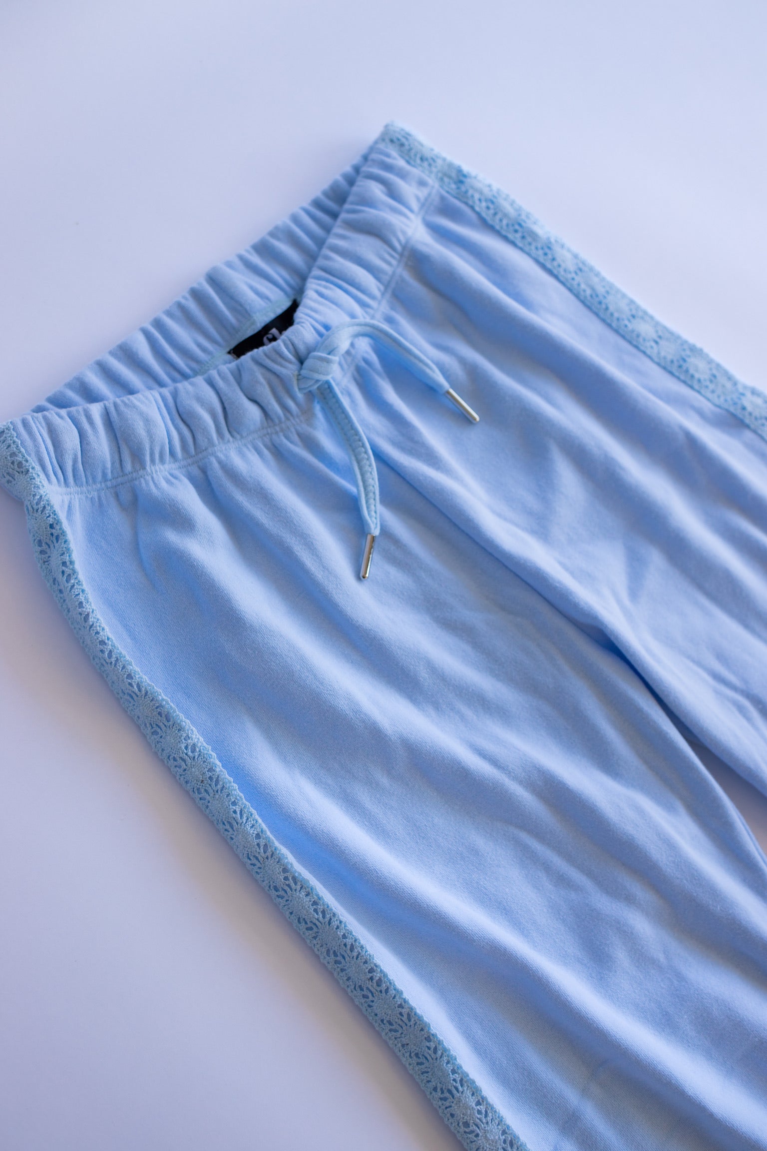 Crochet Detail Sweatpant | Aqua