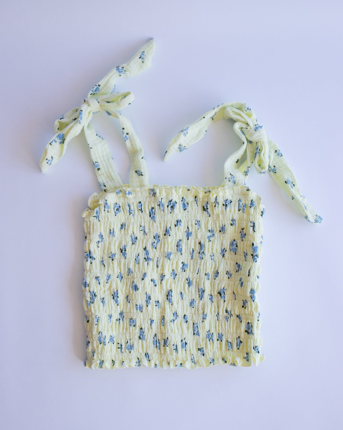 Rose Smocked Gauze Top | Yellow