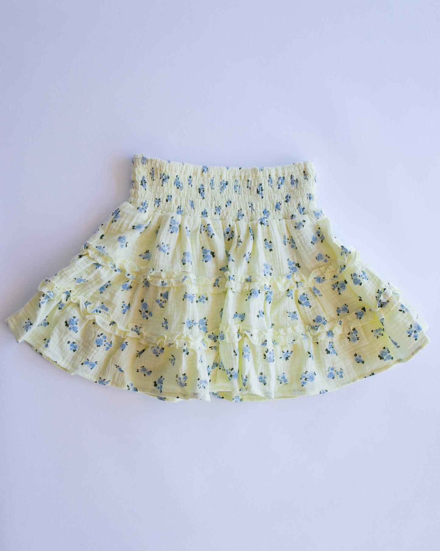 Rose Tiered Gauze Skirt | Yellow