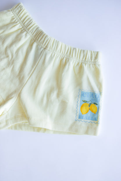 Ciao Stamp Sweatshort | Light Yellow