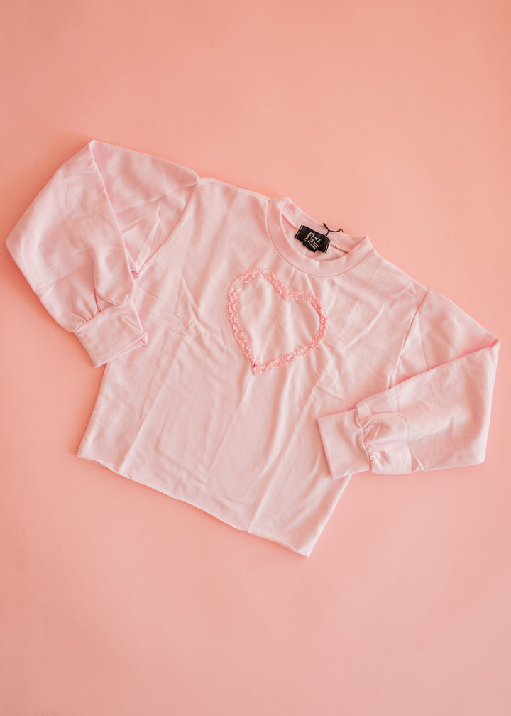 Crewneck Sweatshirt | Pink Lace Heart
