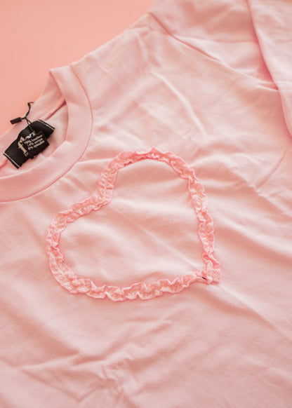 Crewneck Sweatshirt | Pink Lace Heart