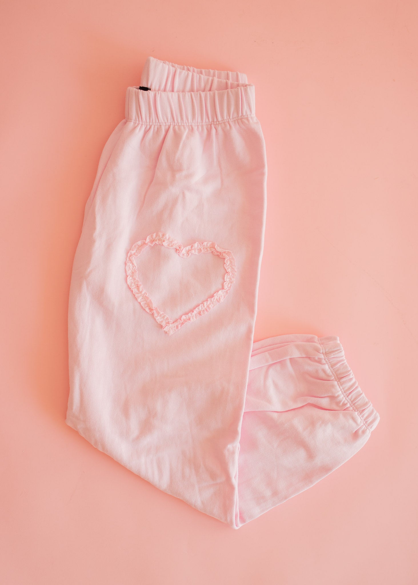 Jogger Pant | Pink Lace Heart