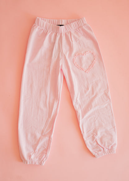 Jogger Pant | Pink Lace Heart