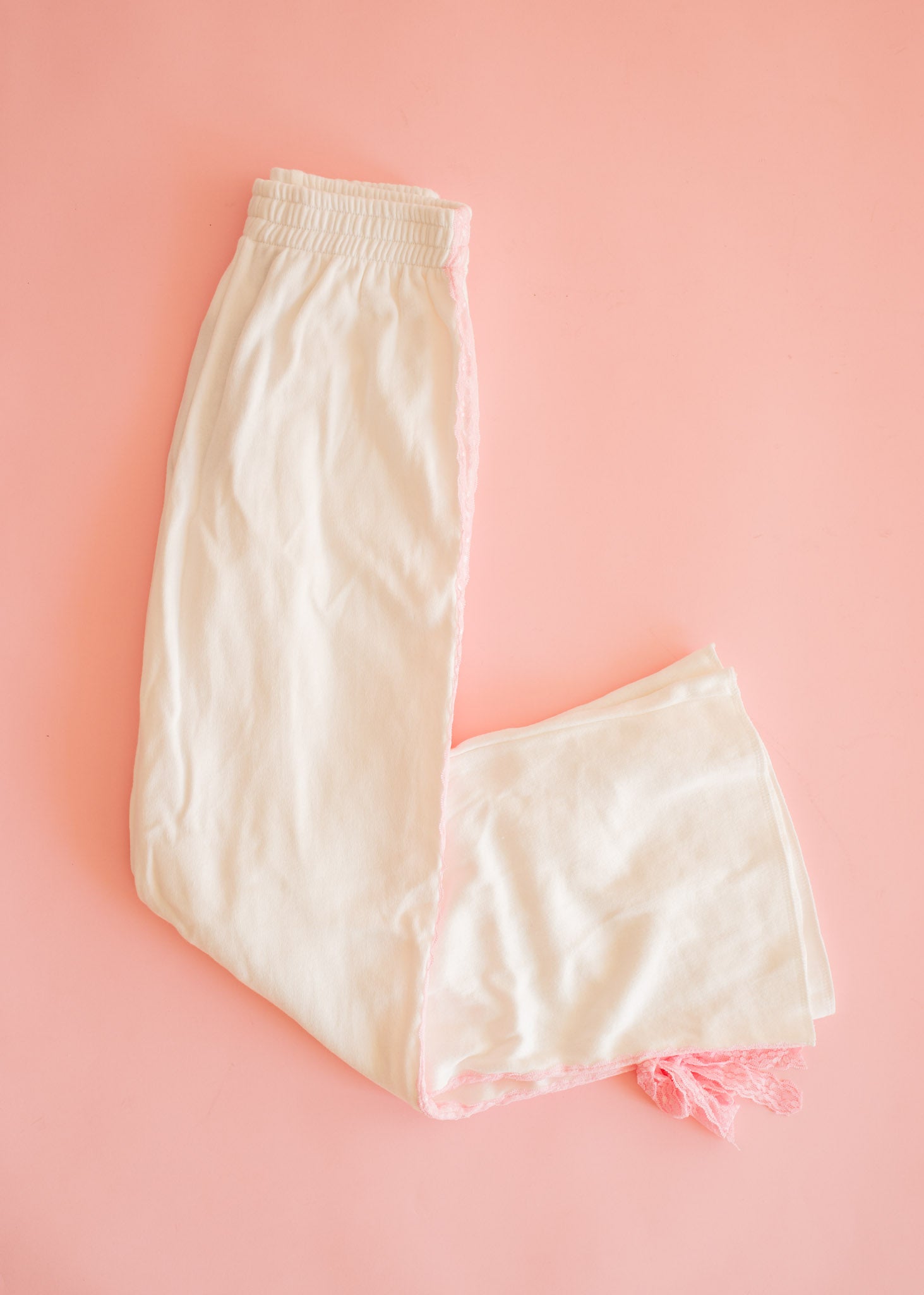 Wide Leg Pant | White Lace Bow