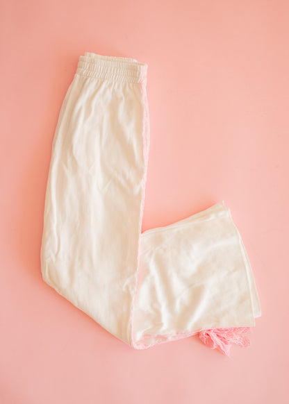 Wide Leg Pant | White Lace Bow