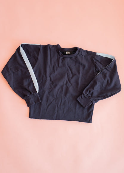 Crewneck Sweatshirt | Navy with Blue Taping