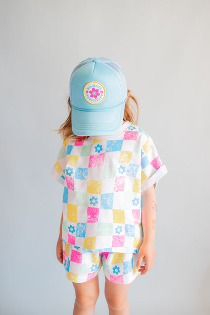 XOXO by Magpies All Over Checker French Terry Tee