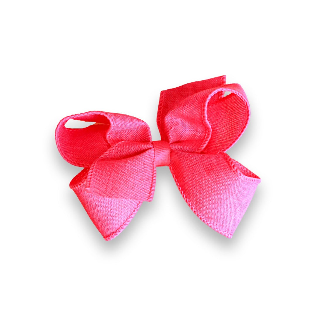 Medium Linen Bow | Pink
