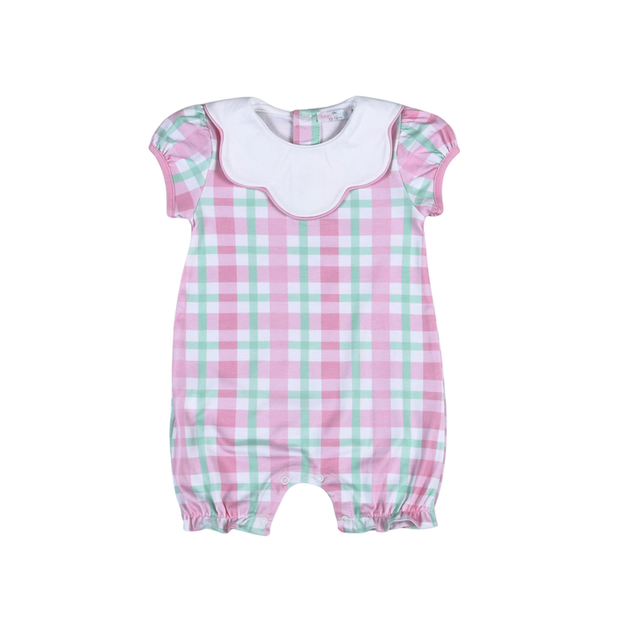 Scallop Collar Romper | Jane Plaid