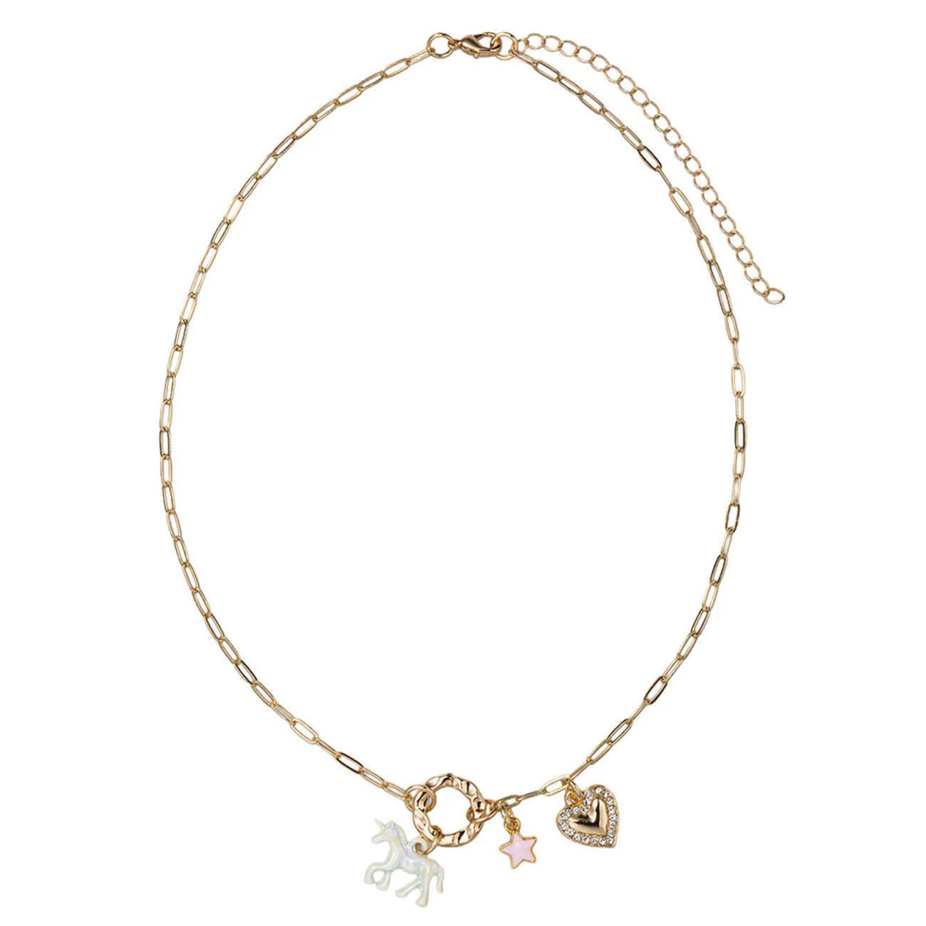 Paperclip Chain Necklace | Unicorn, Heart, & Pink Star