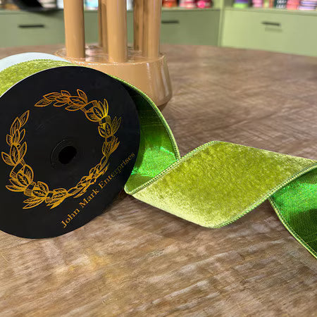 Velvet Metallic Dupion Fused Apple | 2.5 x 10yd