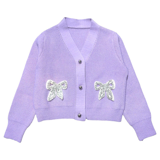 Joelle Bow Cardigan | Lavender