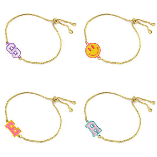 JV Charm Initial Bracelet | Assorted Colors