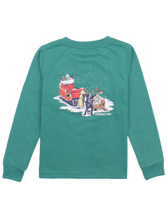 Boys Sleigh Dogs Longsleeve | Teal
